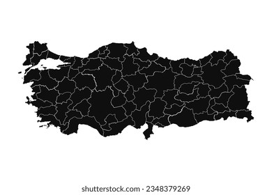 Abstract Turkey Silhouette Detailed Map, can be used for business designs, presentation designs or any suitable designs.