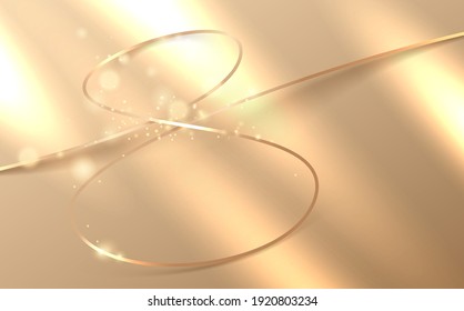 Abstract turn gold line background
