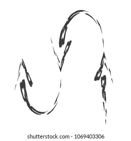 Abstract turning vector arrows.