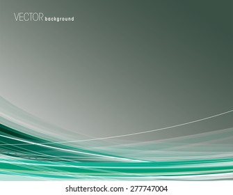 Abstract turquoise background with curved lines.