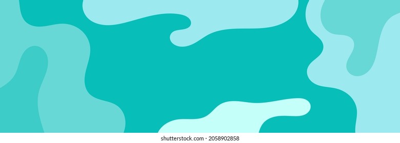 Abstract turquoise background, hand drawn doodle wavy trendy shape texture. Vector liquid fluid colors pattern for brochure cover template background design