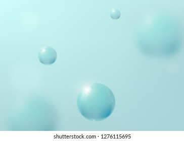 Abstract turquoise background with liquid fluid for beauty, cosmetic grafic design templates. Vector illustration.
