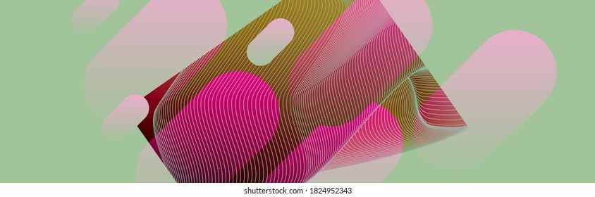 Abstract turquoise background on Quiet Green Quiet Wave color mint futuristic elements banner geometric blue gradient. Stock vector eps10