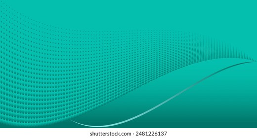 abstract turquoise background with wavy dots