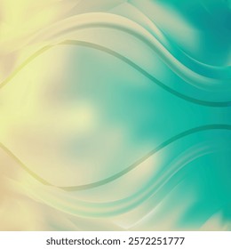 Abstract Turquoise Beige Wave Background Template