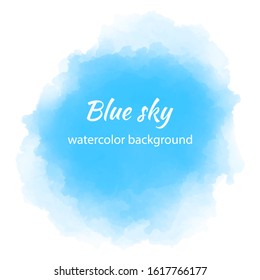 Abstract turquoise blue water-colour brush stroke for decoration design. Isolated image. Modern paper decoration. Modern textured shape. Hand drawn design.