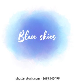 Abstract turquoise blue water-colour brush stroke for decoration design. Isolated image. Modern paper decoration. Modern textured shape. Hand drawn design.