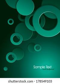 Abstract Turquoise Circles on Turquoise Background.