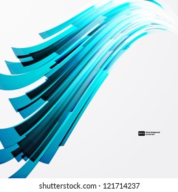 abstract turquoise design elements on a light background.