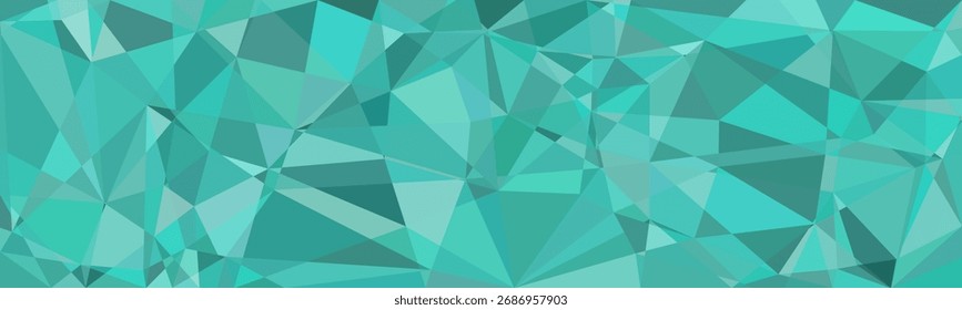 Abstrakter, türkisfarbener, geometrischer Hintergrund mit Polygonformen, die ein modernes, kristallähnliches Muster erzeugen.