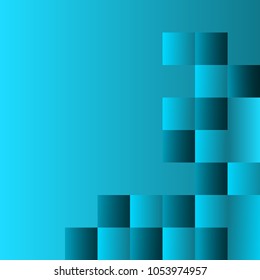 Abstract turquoise geometric background with squares. Vector illustration