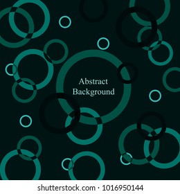 Abstract Turquoise Geometric Background with Transparent Turquoise Circles or Rings 
