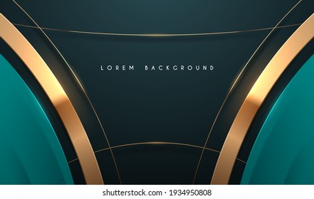 Abstract turquoise and gold luxury background