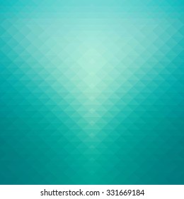 Abstract turquoise green background with soft shiny tones and geometric shapes