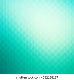 Abstract turquoise green background with soft shiny tones and geometric shapes