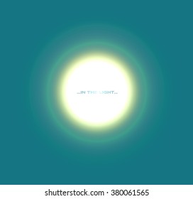 Abstract turquoise green glow round vector background. Vibrant circle In Light poster. Light ring flare illustration.