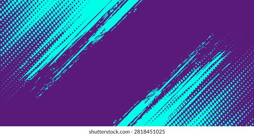Abstract turquoise grunge with halftone design