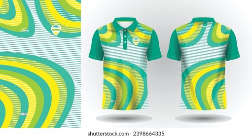 plantilla de jersey sublimación de camisa deportiva de polo de turquesa o jade abstract