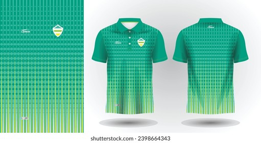 Jersey-Vorlage für abstraktes Türkis- oder Jade-Polo-Sportshirt