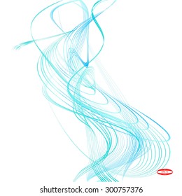 abstract turquoise line aqua wave cyan band on white background. vector illustration