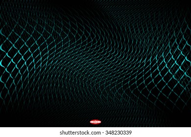 abstract turquoise line slate wave cyan band isolated on black background. vector illustration