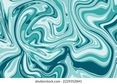 Abstract turquoise liquid marbled background. Vector illustration