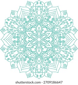Abstractas mandala turquesa sobre fondo transparente. Elemento decorativo para el diseño