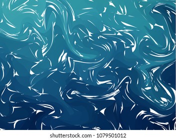 Abstract turquoise marbled surface. Beautiful handmade texture. Unique painted pattern. Watercolor backdrop. Creative art illustration. Artistic design. Amazing blue background. Vector image.