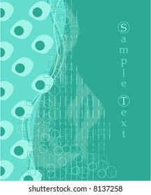 Abstract turquoise retro background.