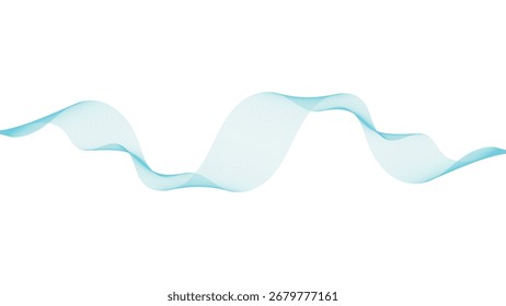Projeto de onda turquesa abstrato sobre fundo branco