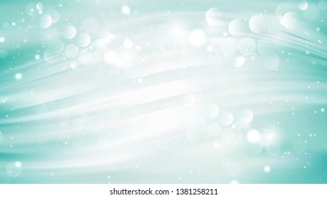 Abstract Turquoise and White Blurred Lights Background