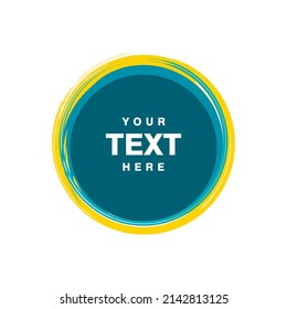diseño abstracto de pincel de círculo amarillo turquesa, pincel circular con espacio de copia para el vector de plantilla de texto