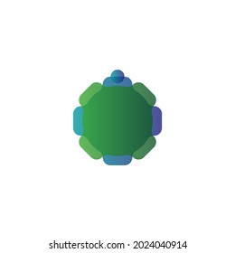 Abstract Turtle Icon Shape Logo Template
