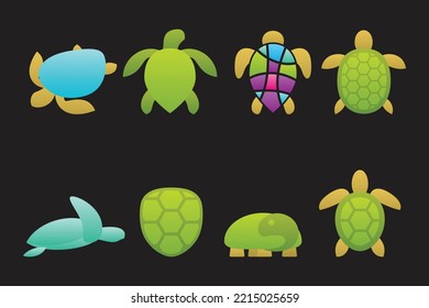 Abstract Turtle illustration design and logo art