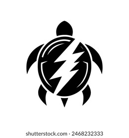 Abstract Turtle with Lightning Bolt Design - Symbol of Speed and Energy