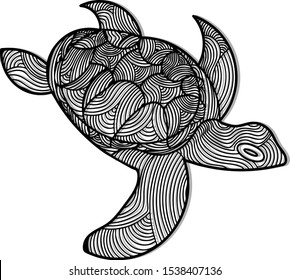 abstract turtle logo with line art style