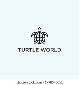 abstract turtle logo. world icon