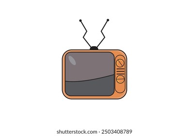 Abstrakte TV Flat Vektor-Illustrationsgrafiken für T-Shirts, Poster und Grußkartenmock-up-Designs