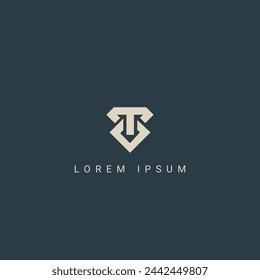 Abstract TV VT letter simple style logo design vector template