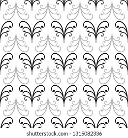Abstract twig seamless pattern. Fashion graphic on white background design. Modern stylish abstract texture. Monochrome template for prints, textiles, wrapping, wallpaper, etc. Vector illustration