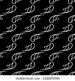 Abstract twig seamless pattern. Fashion graphic on black background design. Modern stylish abstract texture. Monochrome template for prints, textiles, wrapping, wallpaper, etc. Vector illustration