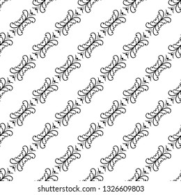 Abstract twig seamless pattern. Fashion graphic on white background design. Modern stylish abstract texture. Monochrome template for prints, textiles, wrapping, wallpaper, etc. Vector illustration