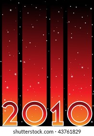 abstract twinkle star background with 2010, vector illustration
