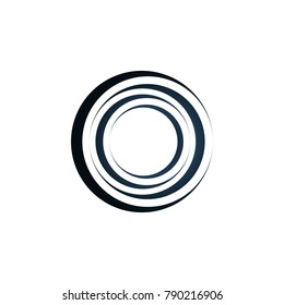 Abstract twirl black circle template vector