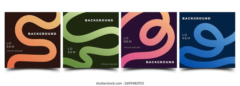 Abstract twirl line vector square banner template. Usable for social media post, cover, card, web.