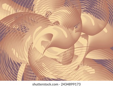 Abstract twirled background like a blossoming rose for interiors or posters. Macro futuristic flower for business concepts, textiles, prints, covers, backgrounds and textures, scrapbooking, fabrics
