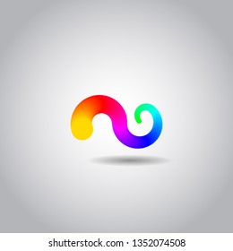 Abstract twist icon or symbol vector with rainbow color