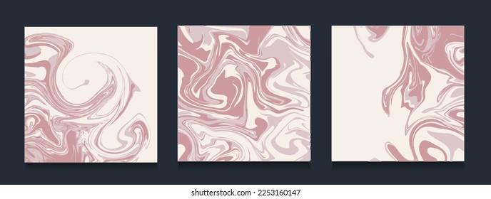 Abstract Twist Liquid Shape. Background Brown and Beige Color for Banner, Poster, Cover. Fluid Texture in Style Retro 60s, 70s. Vector illustration.