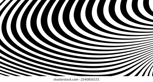 Abstract twisted background. Lines of variable thickness. Halftone effect line pattern. Grunge modern pop art texture for poster, banner, business cards, cover, postcard, design, labels, stickers