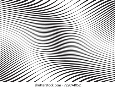 Abstract twisted background. Lines of variable thickness. Halftone effect line pattern.  Grunge modern pop art texture for poster, banner, business cards, cover, postcard, design, labels, stickers